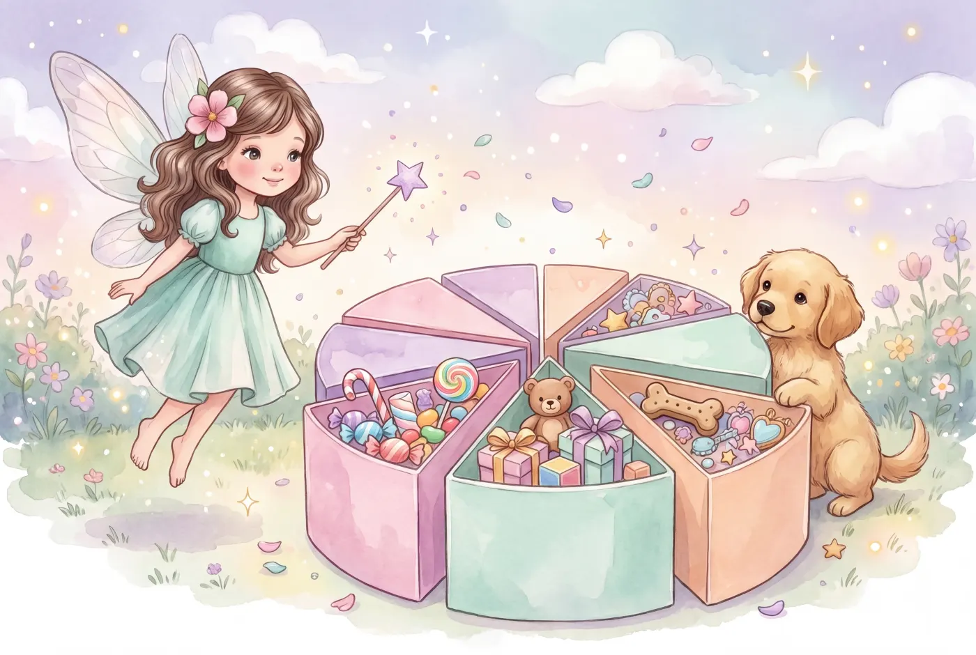 A Little Fairy carton cake — celebration slices filled with surprises