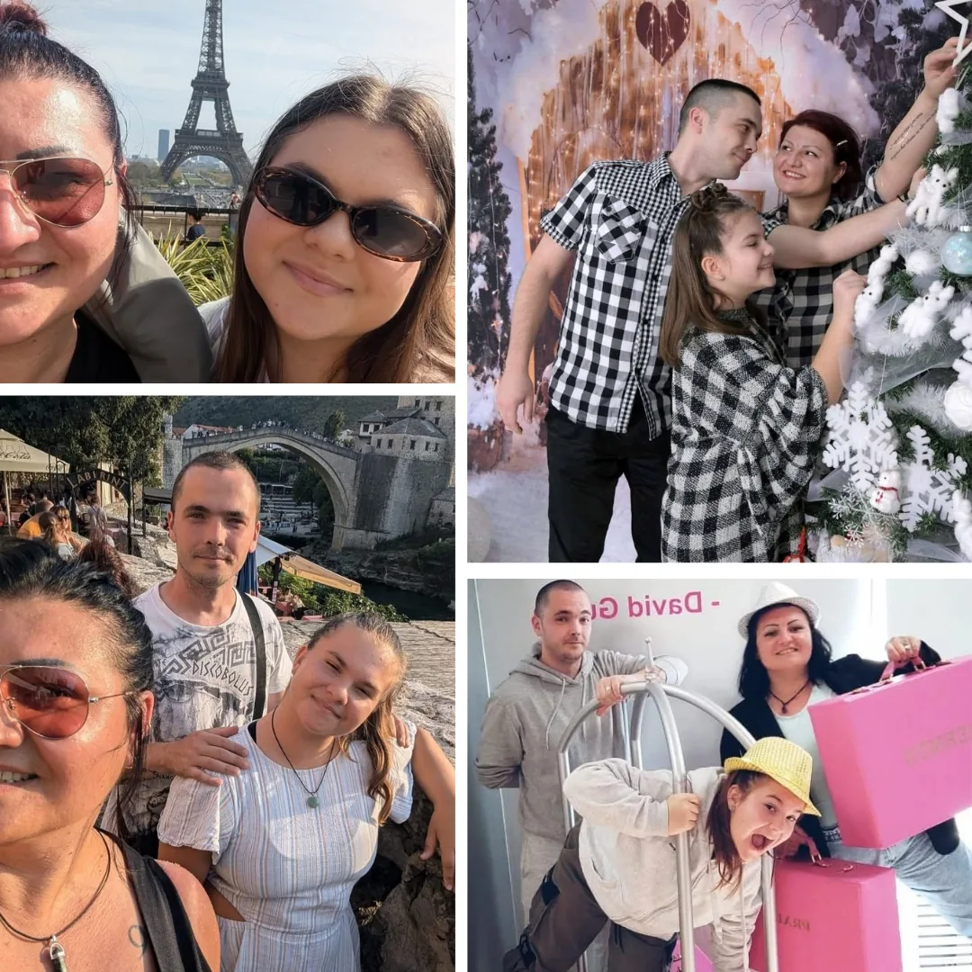 Ollie travelling and celebrating moments with her family across Europe